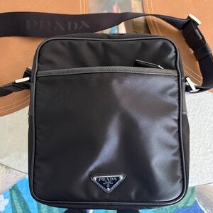 Prada Front Pocket Messenger Tessuto with Saffiano Leather